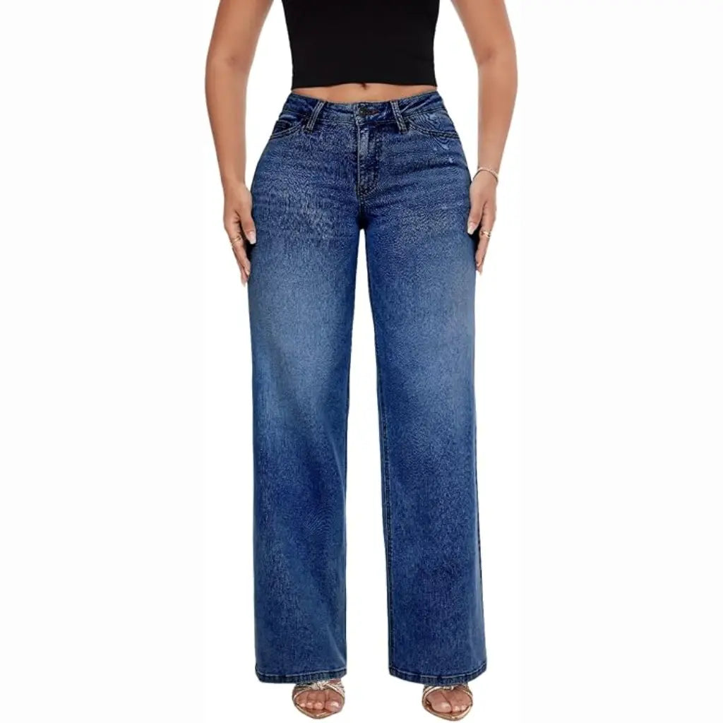 Adorella™ Mid-Low Rise Stretch Wide-Leg Jeans