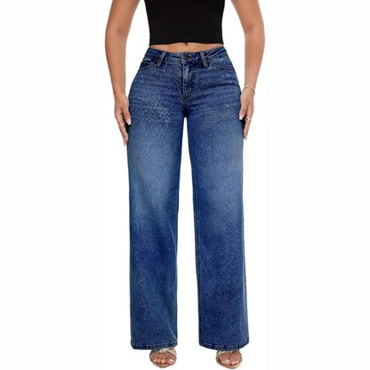 Adorella™ Mid-Low Rise Stretch Wide-Leg Jeans