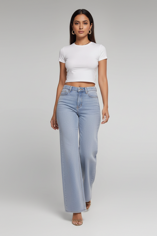 Adorella™ Mid-Low Rise Stretch Wide-Leg Jeans