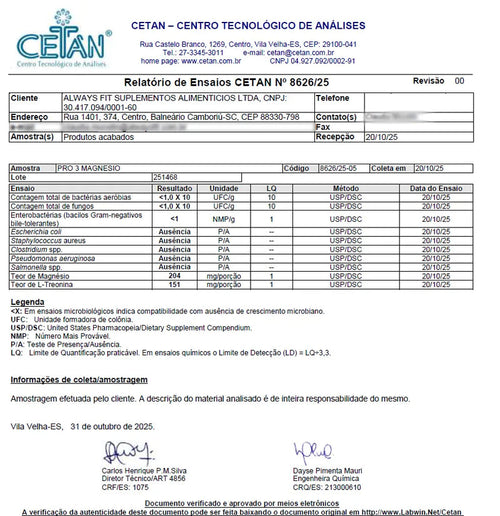 Pro3Magnésio - L-Treonina, Quelato e Dimalato - 60 Cápsulas